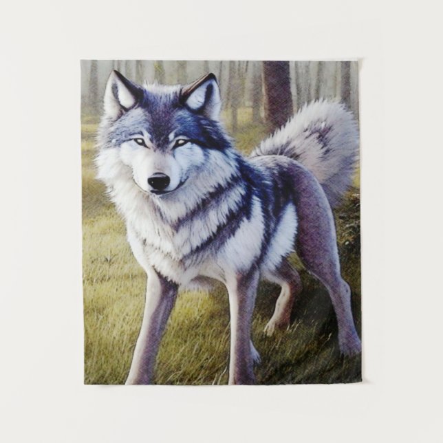 Stehender Wolf Wandteppich (Vorderseite)