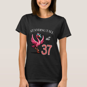 Stehendes Tal 37. Geburtstag 37 Jahre alter rosa F T-Shirt