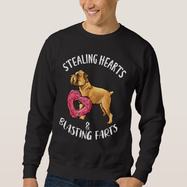 Stehlen von Herzen Blasting Furzen Brüssel Griffon Sweatshirt (Vorderseite)