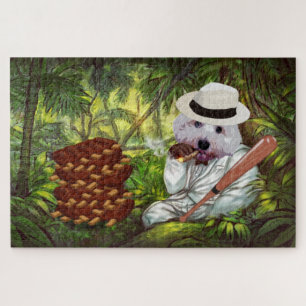 Stehlt mir nicht die Rippen! Funny Maltese Dog Puzzle