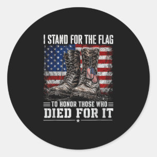 Steht für die Flagge Ehre gefallene Helden patriot Runder Aufkleber