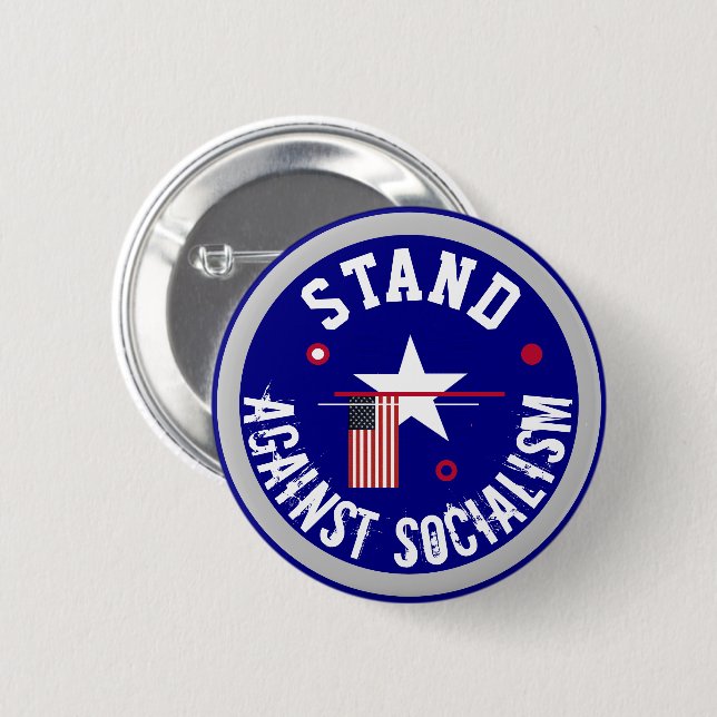 Steht gegen den Sozialismus  Button (Vorne & Hinten)
