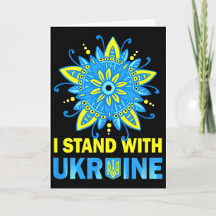 Steht mit der Ukraine-Flagge Anti-Putin Nein zum K Karte
