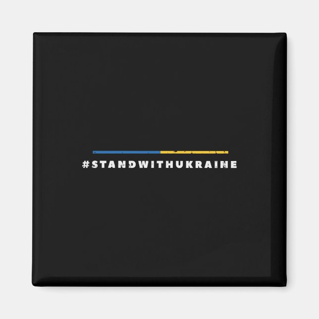 Steht mit der Ukraine-Flagge Pro-ukrainische Männe Magnet (Vorne)