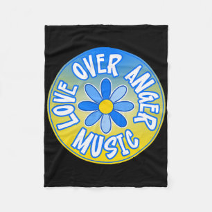 Steht mit der Ukraine Liebe über Wut Musik 3 Fleecedecke
