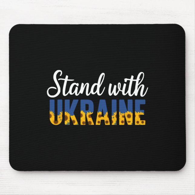 Steht mit der Ukraine Ukrainische Blume Sonnenblum Mousepad (Vorne)