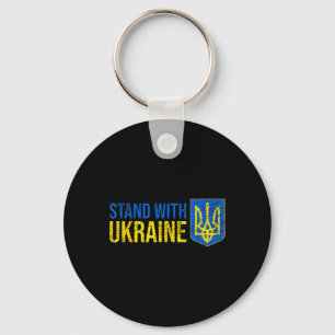 Steht mit der Ukraine Ukrainische Flagge Wappen Uk Schlüsselanhänger