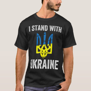 Steht mit der Ukraine Unterstützt die Ukraine Wide T-Shirt