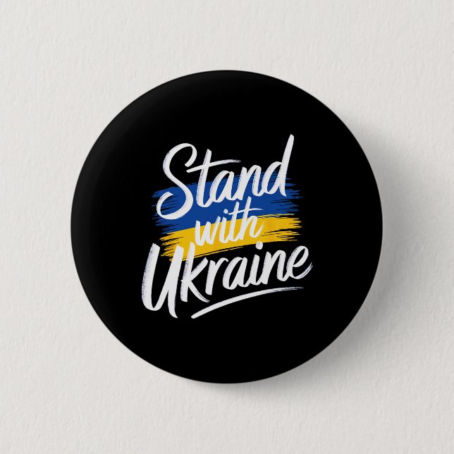 Steht mit der Ukraine Unterstützung Solidarität Fr Button (Vorderseite)