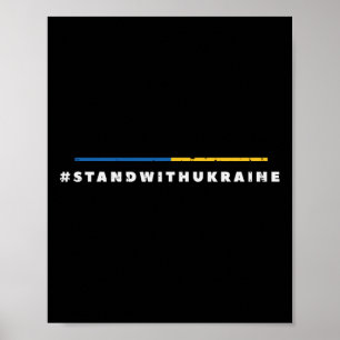 Steht mit Ukraine-Flaggenlinien Pro Ukrainische Mä Poster
