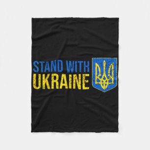 Steht mit Ukraine Ukrainische Flagge Wappen Ukr Fleecedecke