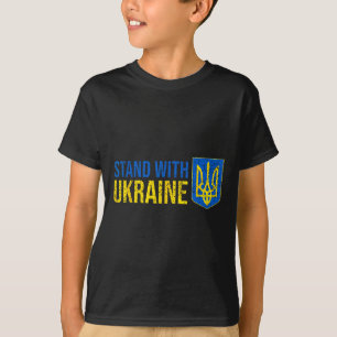 Steht mit Ukraine Ukrainische Flagge Wappen Ukr T-Shirt