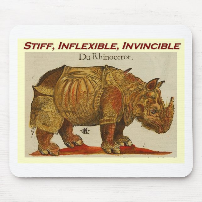 Steifes, unbeugsames, unbesiegbares Nashorn Mousepad (Vorne)