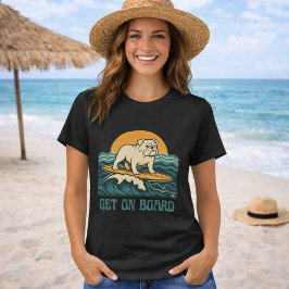 Steig Ein Surfer Hund Retro Bulldogge Surf Grafik T-Shirt