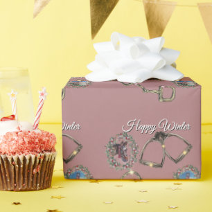 Steigbügel und Gebiss Flache Weihnachtskarte Geschenkpapier