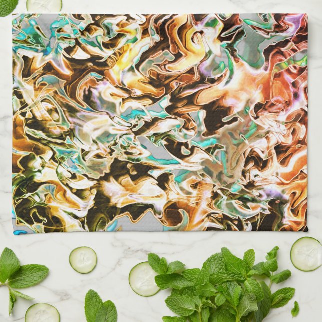 Steige mit Gradienten oder Rauch, orange bis farbi Geschirrtuch (Gefaltet)