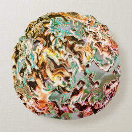 Steige mit Gradienten oder Rauch, orange bis farbi Rundes Kissen