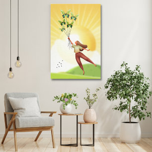 steigen Mädchen mit Schmetterlingen Leinwand Kun