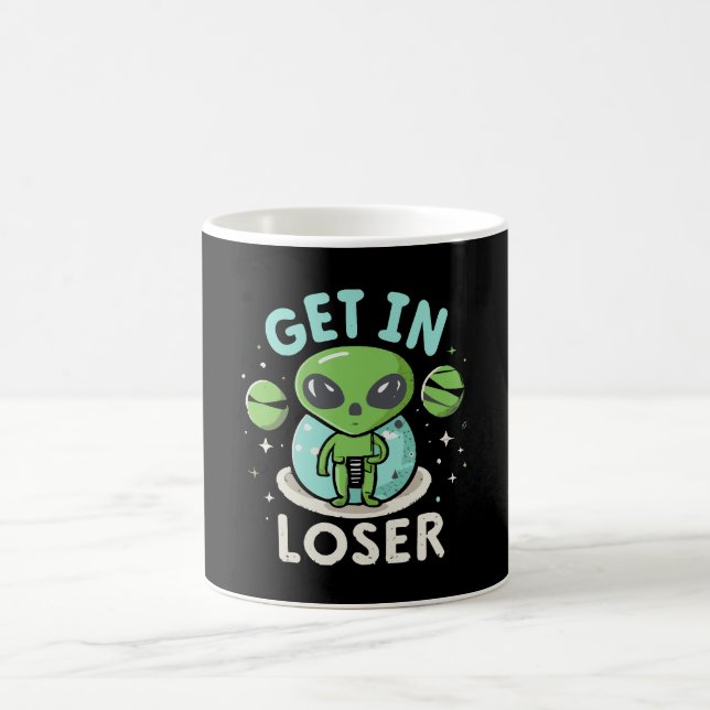 Steigen Sie in Loser Alien UFO Funny ein Kaffeetasse (Mittel)