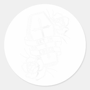 Steigen Sie in Loser Punk Goth Tattoo Coffin Runder Aufkleber