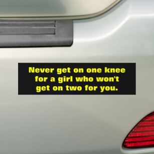 Steigen Sie nie auf ein Knie Autoaufkleber