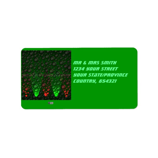 Steigende Blasen Grün/Rot-Zeichen Adressaufkleber (Vorne)