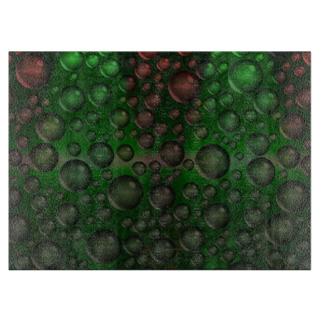 Steigende Blasen (grün und rot) Schneidebrett (Vorderseite)
