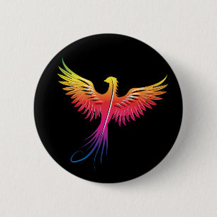 Steigende Flammenfarben Phoenix Button