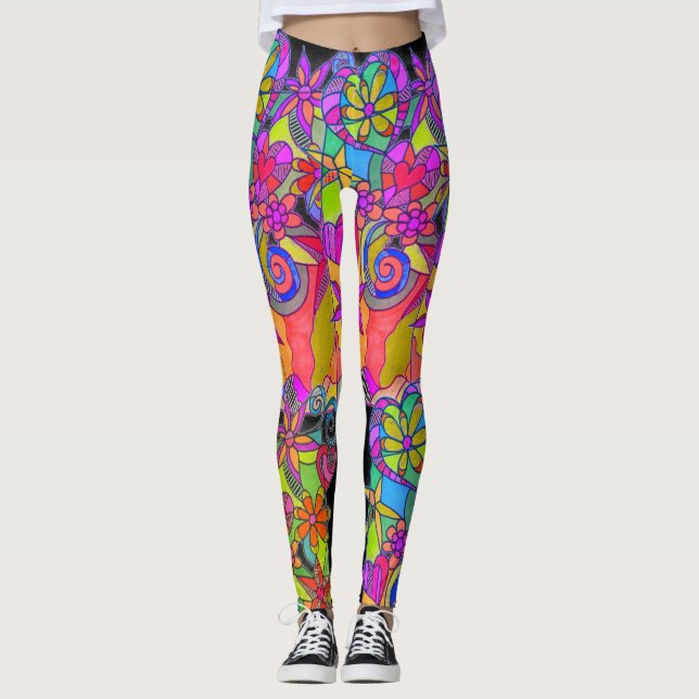 Steigende Herz-Leggings durch Leslie Clair Bures Leggings (Vorderseite)