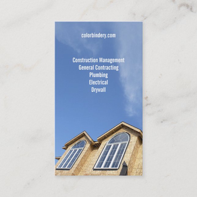 Steigende Himmel-Auftragnehmer-Visitenkarte Visitenkarte (Vorderseite)