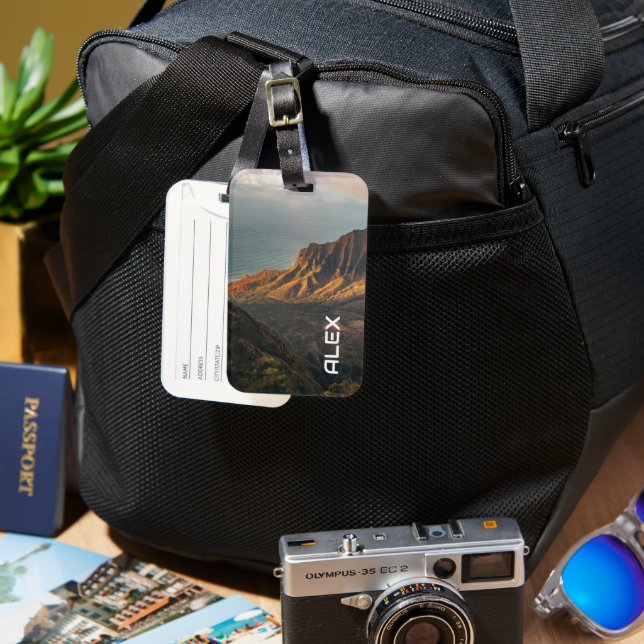 Steigende Meeresklippe - Dramatische Küstenlandsch Gepäckanhänger (Vorderseite & Rückseite)