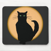 Steigende Mond-Katzen-Silhouette Mousepad