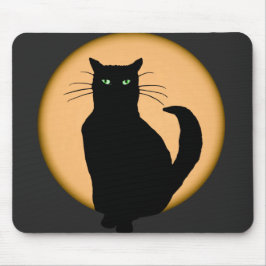 Steigende Mond-Katzen-Silhouette Mousepad