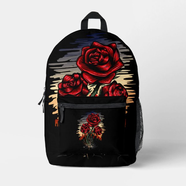 Steigende Rose Bedruckter Rucksack (Vorderseite)