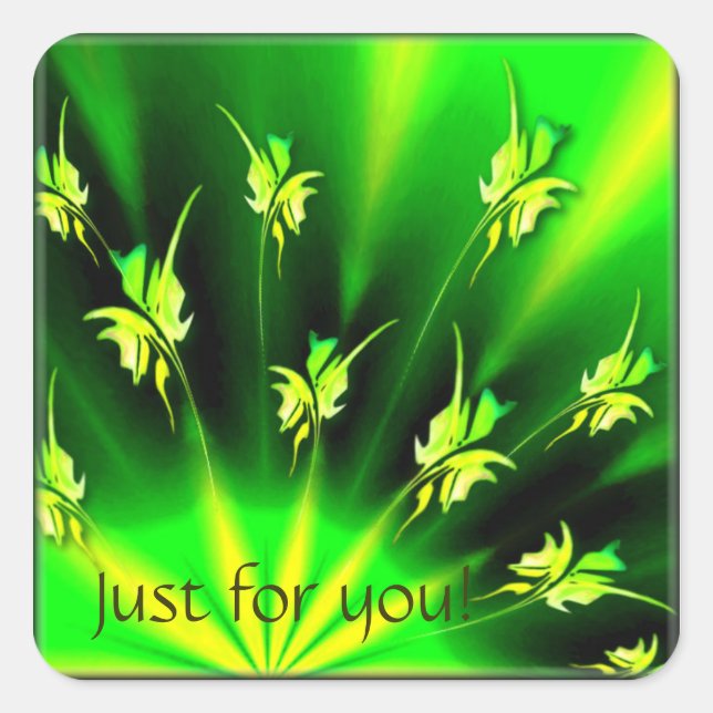 Steigende Sonne! Quadratischer Aufkleber (Vorderseite)