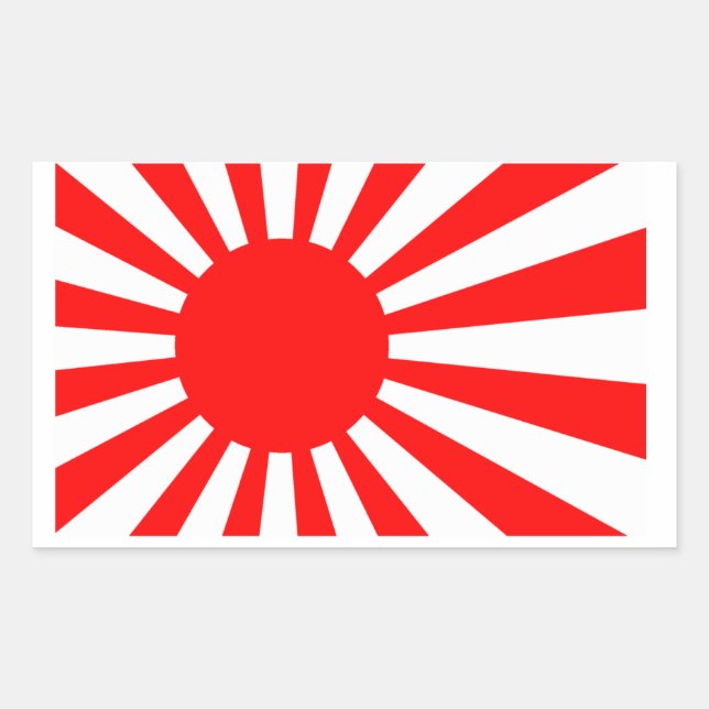 Steigende Sonnenflagge in Japan Rechteckiger Aufkleber (Vorderseite)