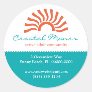 Steigende Sun-Werbeaufkleber Runder Aufkleber