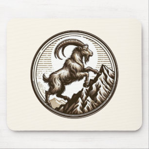 Steigender Bergziege Steinbock Geburtstag Sternzei Mousepad