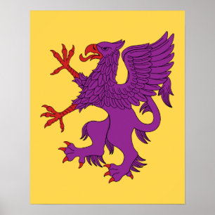 Steigender Greif in Purpur Poster