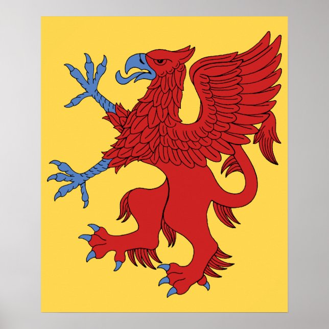 Steigender Greif in Rot Poster (Vorne)