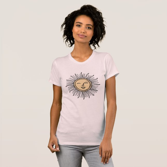 Steigender Sun Boho Minimaler T - Shirt (Vorne ganz)