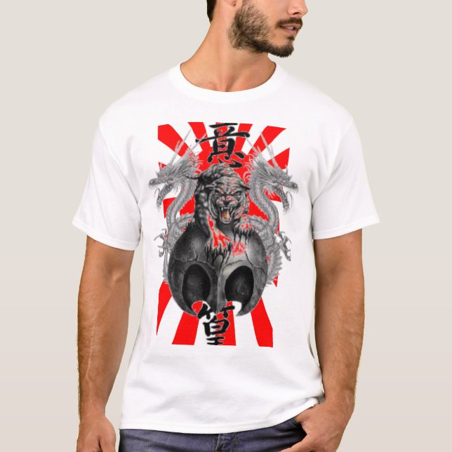 Steigender Sun Dragon Tiger T - Shirt - maßgeschne (Vorderseite)