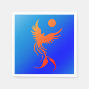 Steigendes Phoenix in den Flammen-Servietten Serviette