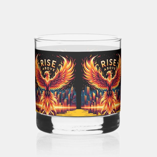 Steigung über Phoenix Whiskyglas (Vorderseite)
