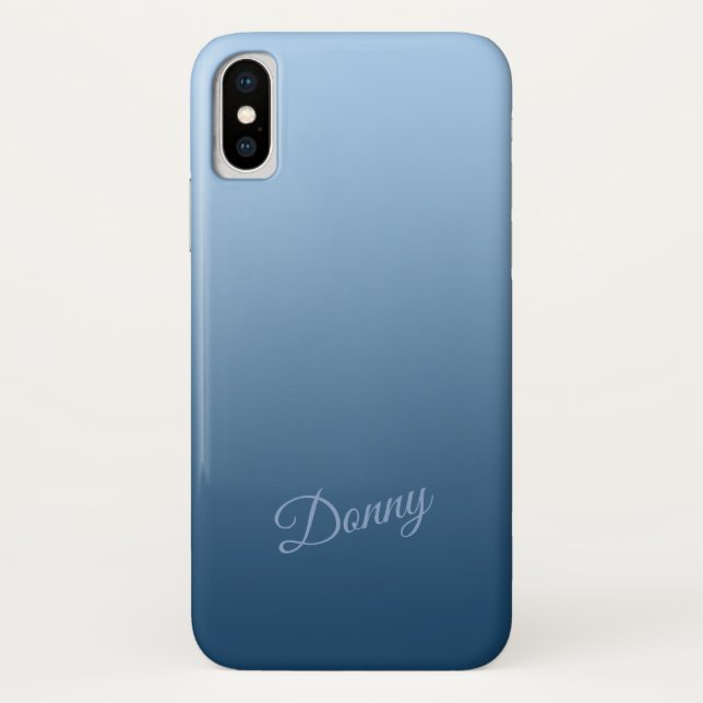Steigungs-Blau mit individuellem Namen Case-Mate iPhone Hülle (Rückseite)