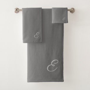 Steigungs-Silber mit kundenspezifischem Monogramm Badhandtuch Set