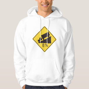 Steile Neigung Verkehrsschild LKW-Transport Vorsic Hoodie