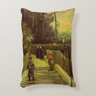 Steiler Weg in Montmartre von Vincent van Gogh Dekokissen