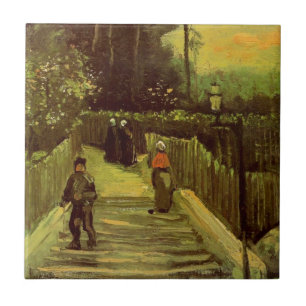 Steiler Weg in Montmartre von Vincent van Gogh Fliese