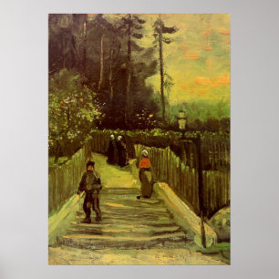 Steiler Weg in Montmartre von Vincent van Gogh Poster